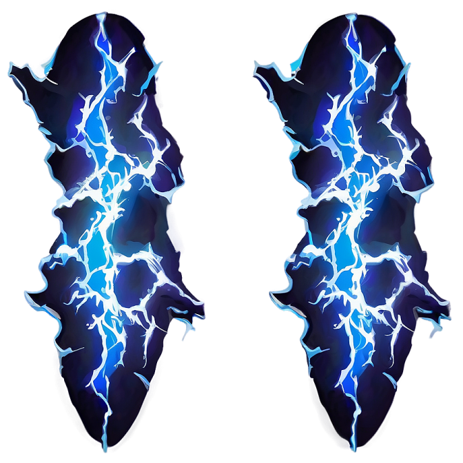 a pair of blue and black lightning stickers