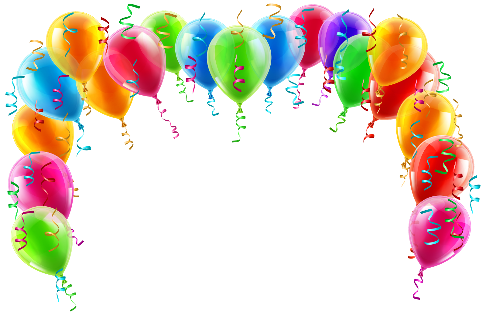 a bunch of balloons on a white background
