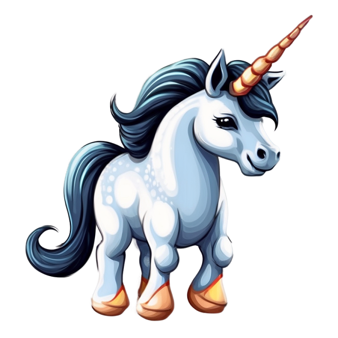 an illustration of a cartoon unicorn