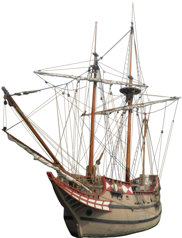 a wooden model of a sailing ship