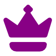 a purple crown on a white background