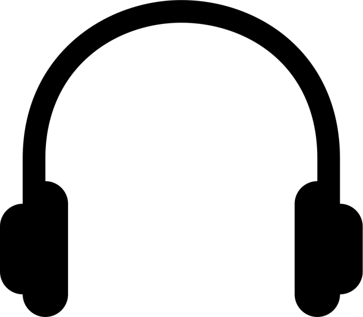 a black and white headphone icon