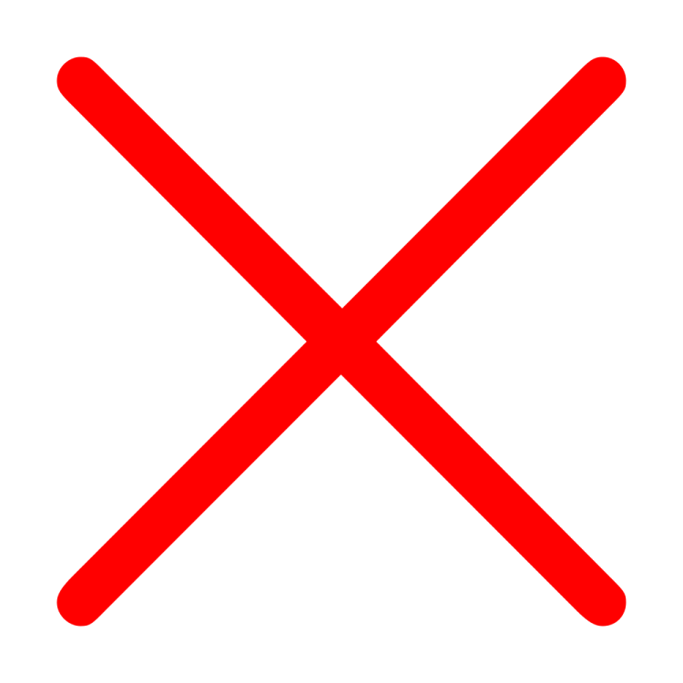 a black and white crossed icon
