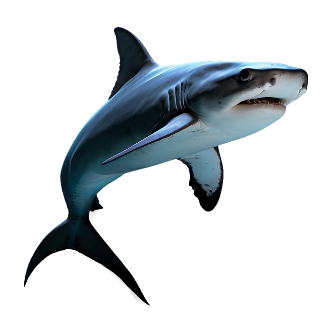 a drawing of a great white shark
