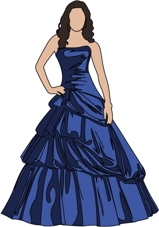 a woman in a blue dress