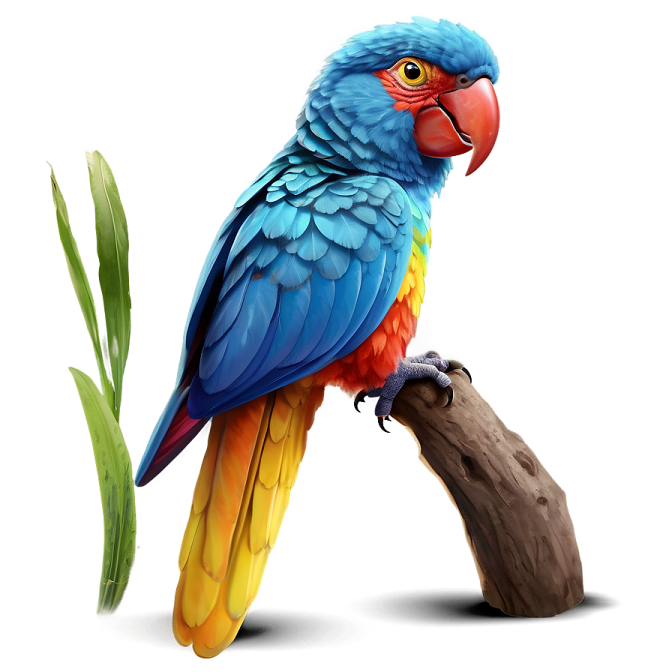 a colorful parrot perched on a branch of a tree