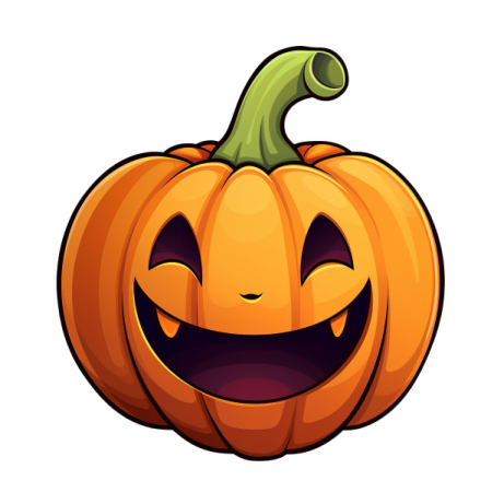 a cartoon pumpkin with its mouth open