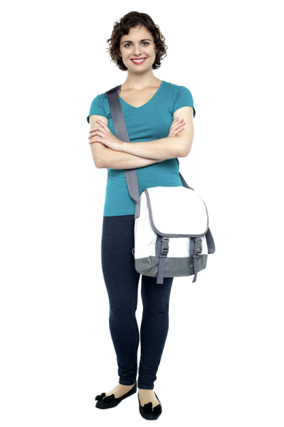 a woman standing with her arms crossed