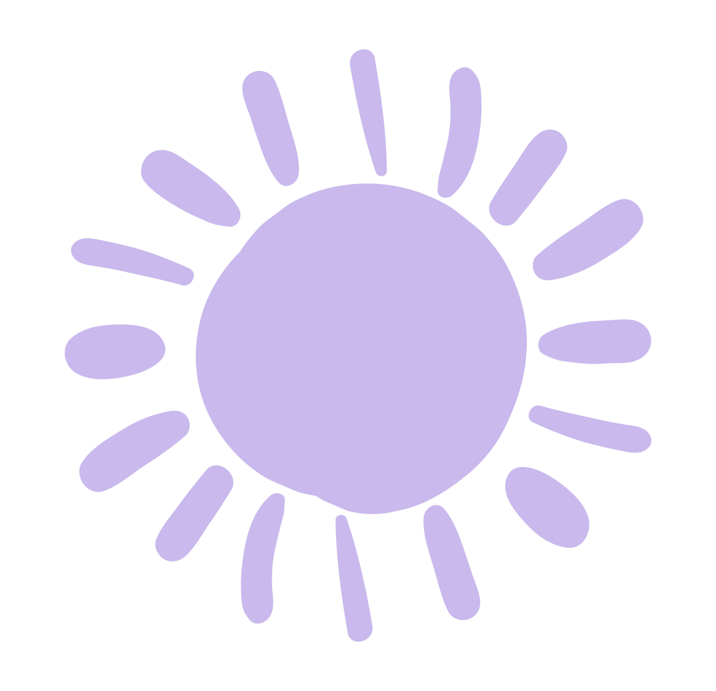 a purple sun on a white background