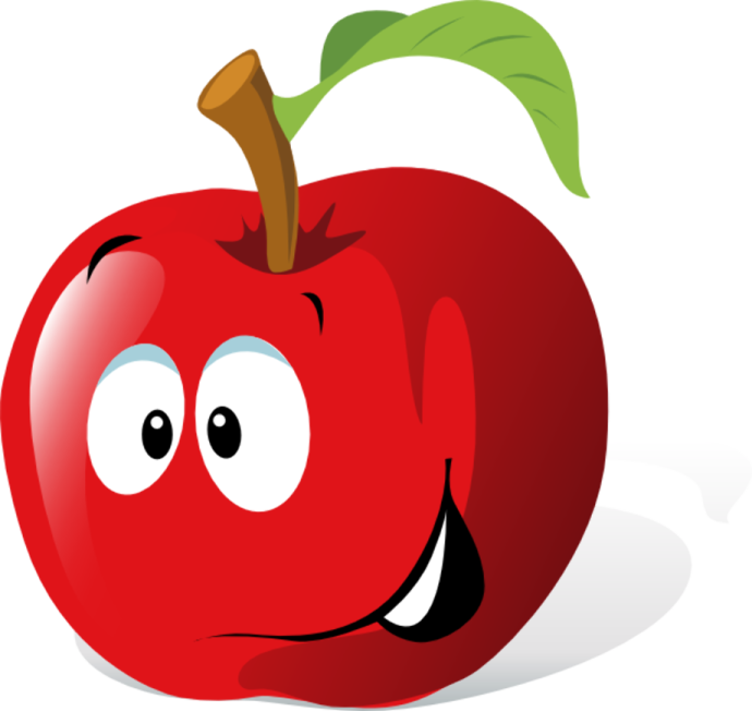 a red apple with a green leaf on top