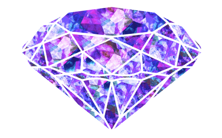 a purple diamond on white background