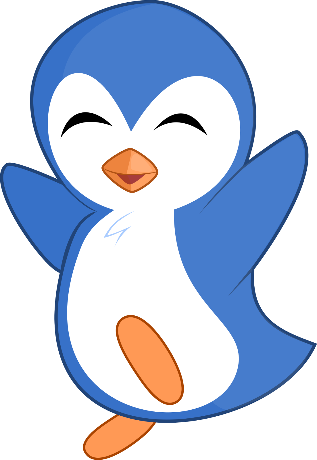 a blue penguin with an orange beak