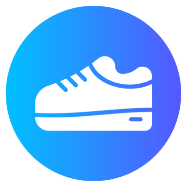 a pair of shoes in a circle