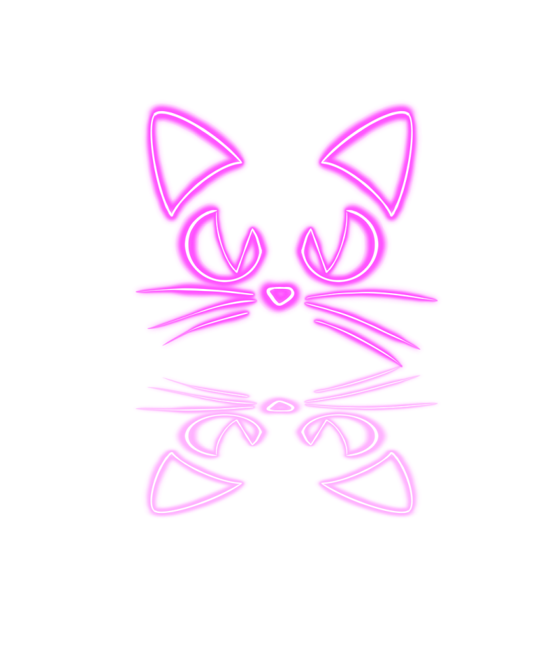a black and white cat face on a white background