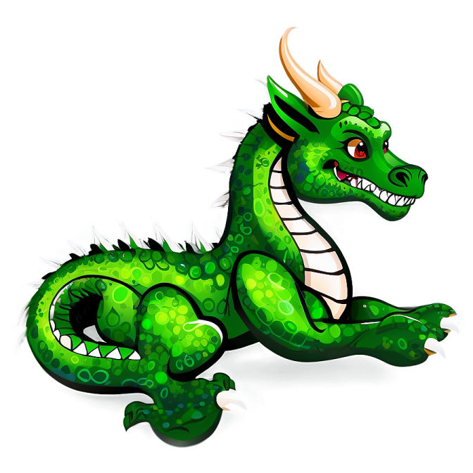 a green dragon sitting on the ground