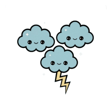 a cloud with two lightnings on it