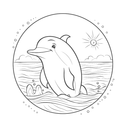 a dolphin jumping out of the water in a circle