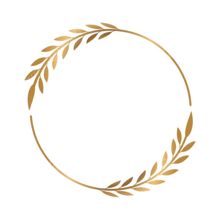 a gold laurel wreath on white background