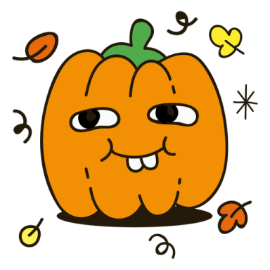 a cartoon pumpkin with a happy face