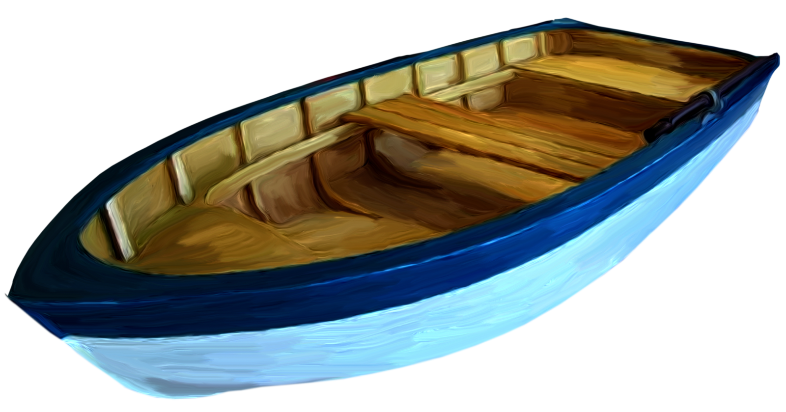 a painting of a boat on a white background