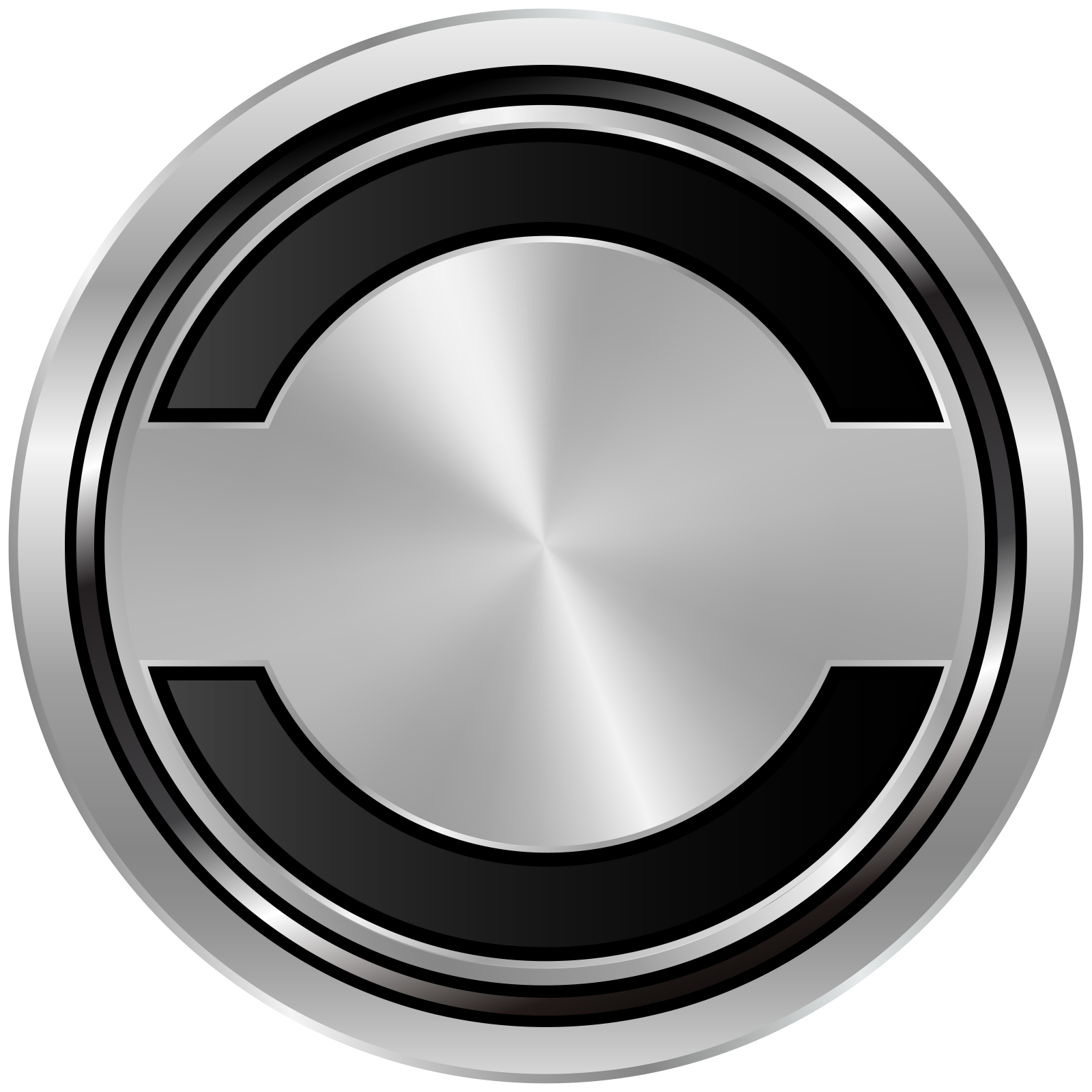 a metal button with the letter c on it