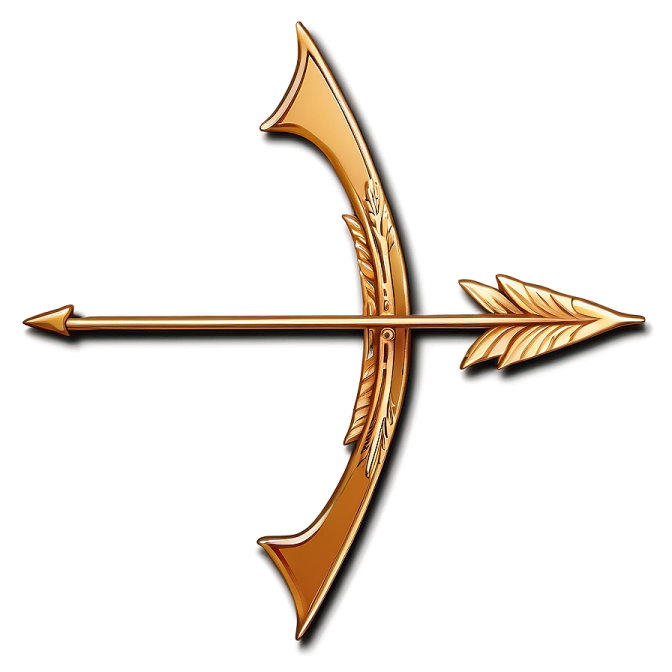 a gold arrow with an arrow on it