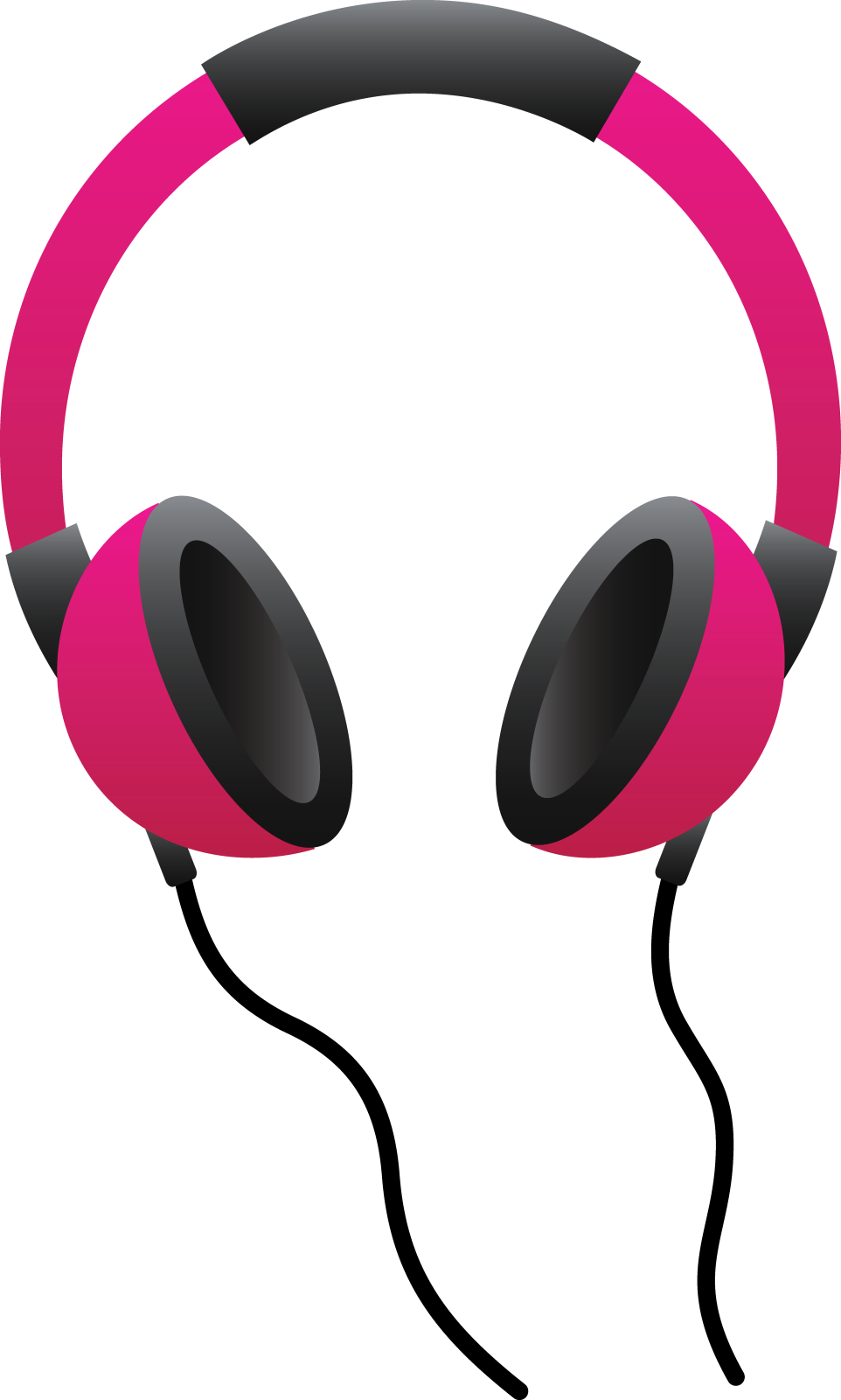 an alien headphones with pink and black heads