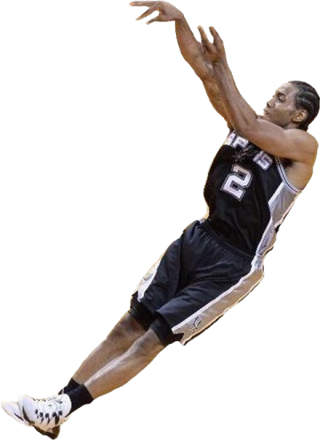 a basketball player jumping up in the air