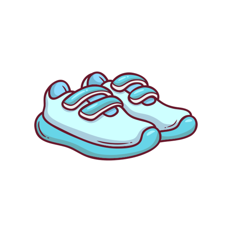 a pair of blue shoes