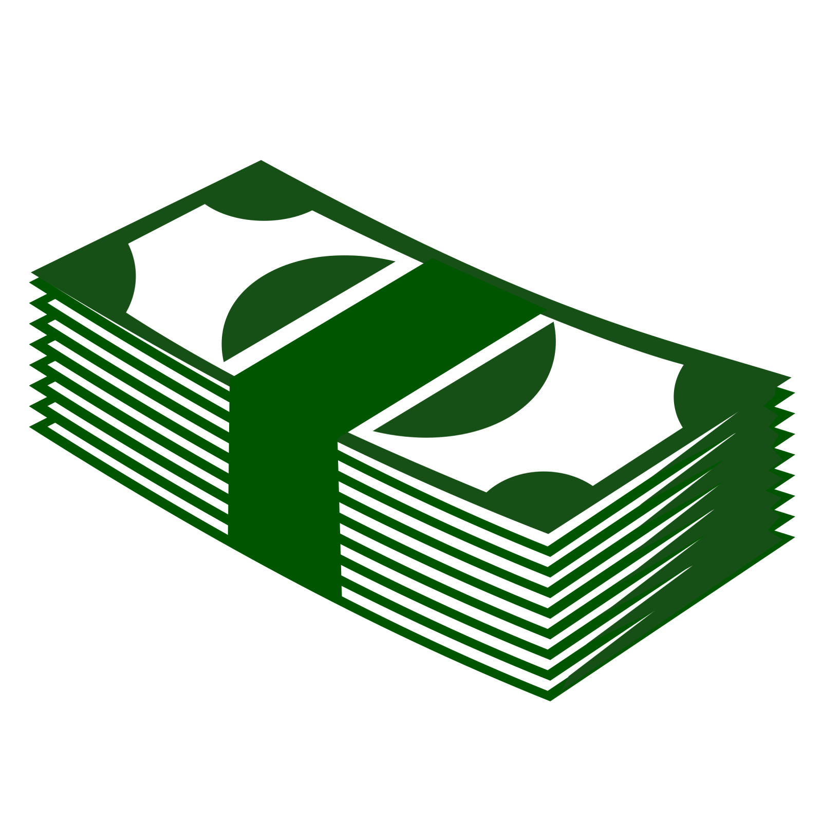 a stack of money on a white background