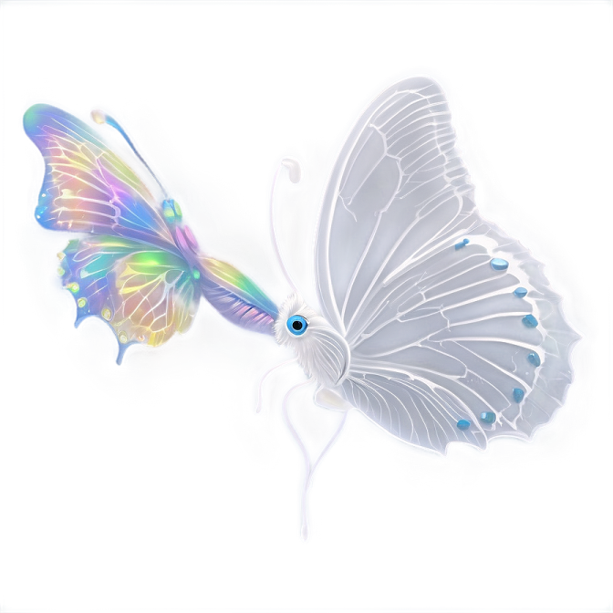 the butterfly is white