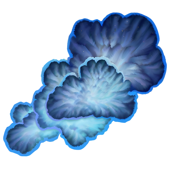 two clouds in the sky