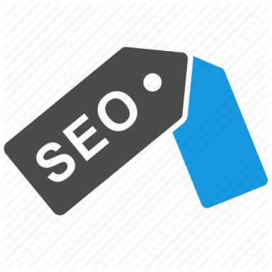 a blue tag with the word seo on it