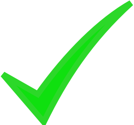 a green tick tick on a white background