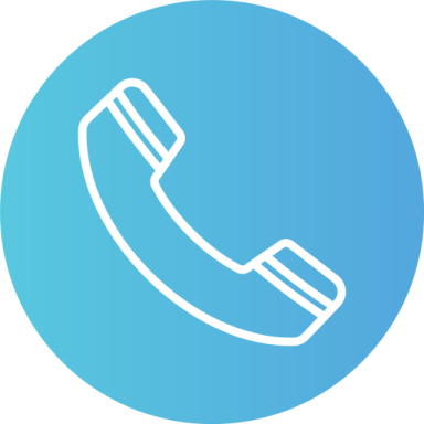 a phone icon in a blue circle