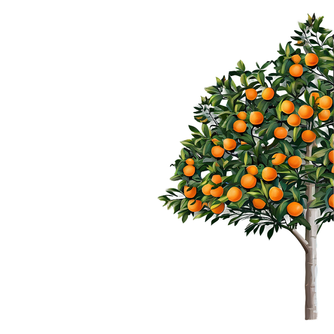 a tree with oranges growing on it