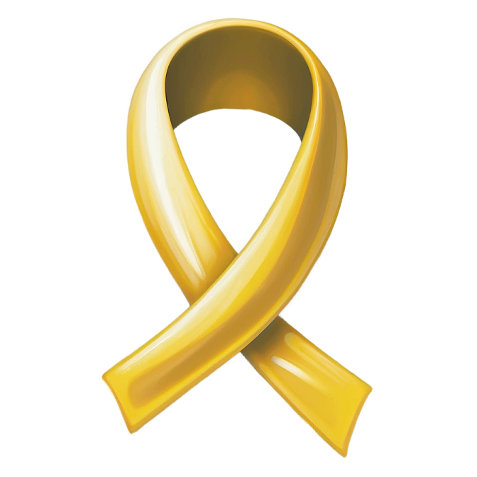 a yellow ribbon on a white background