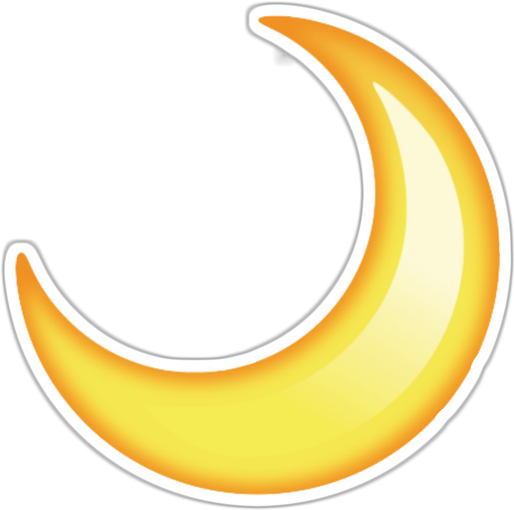 a yellow crescent on a white background