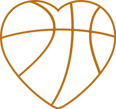 a basketball ball in the shape of a heart