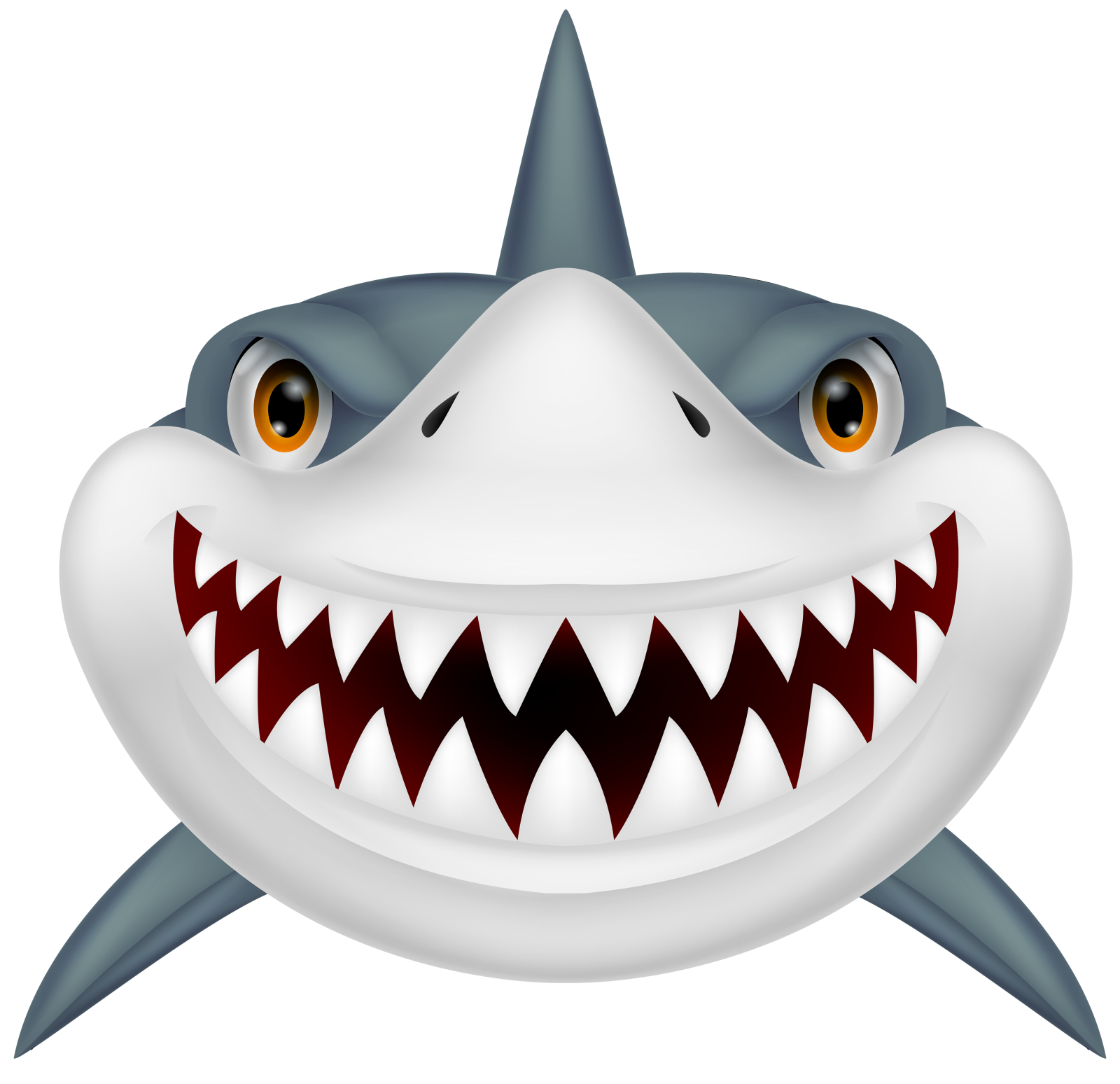a smiling shark with its mouth open