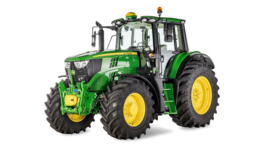a green tractor on a white background