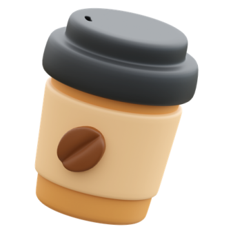 a coffee cup with a black lid