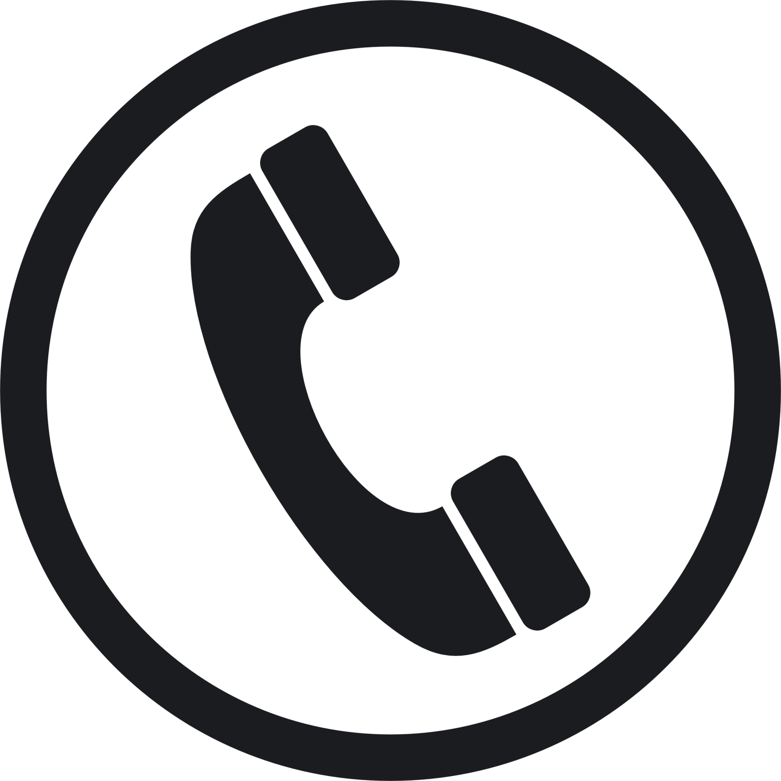 a black and white phone icon