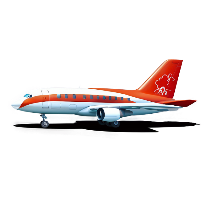 a red and white airplane on a white background