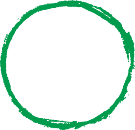 a green circle on a white background