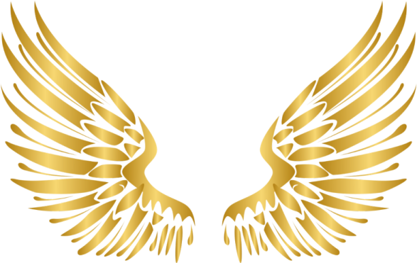 a gold angel wings clipart