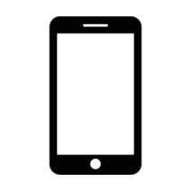 a black and white icon of a phone