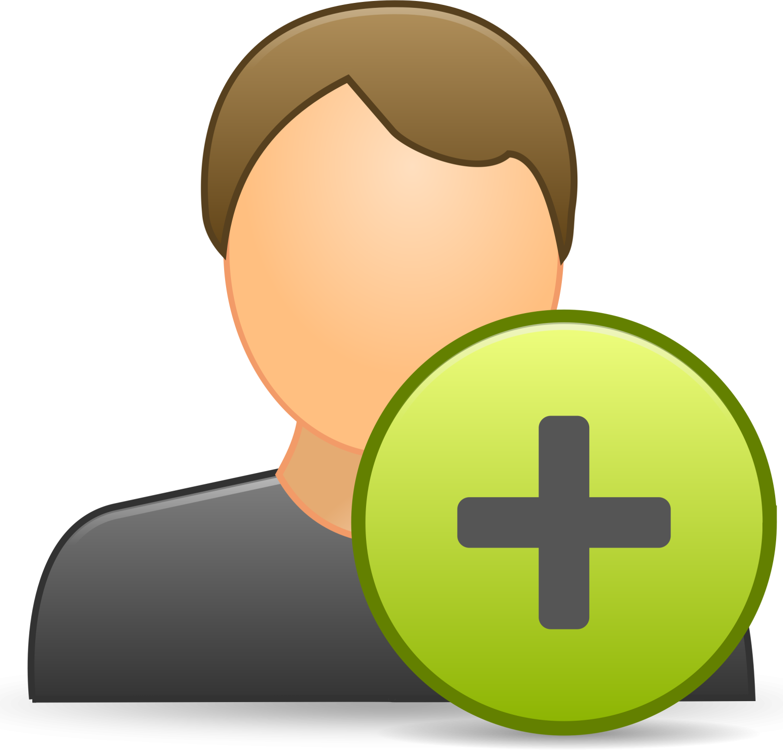 a person holding a green plus button