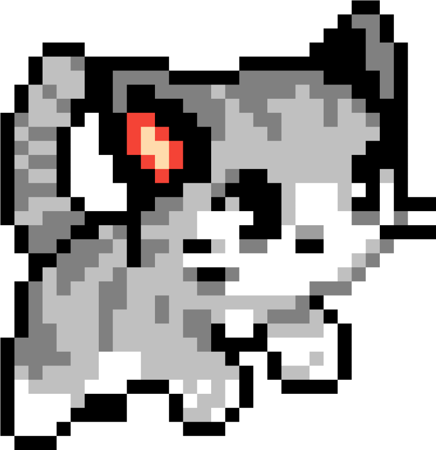 a black and white cat with red eyes