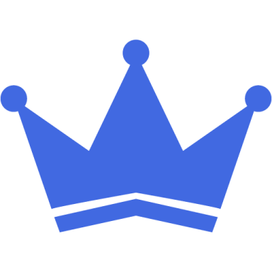 a blue crown on a white background